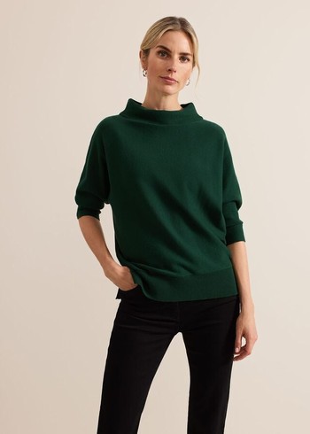 Phase Eight Salima Funnel Neck Knitwear Green USA | 4326710-FZ